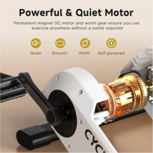 CYCPLUS DC1 Mini Pedal Exerciser, Self-Powered 160W Brushless Motor, ERG Mode & App Sync, Ultra-Quiet Magnetic Resistance, Compact for Office/Home (10.6lb, 0.18㎡ Space-Saving)