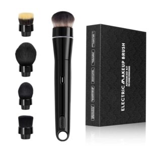 Innovative 360° Electric Rotating Makeup Brush with 5 Replaceable Brush Heads, 2 Speeds for Fast Makeup, Time-Saving, Gift for Women