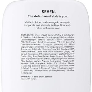 SEVEN Hair Care Cubica Clarifying Shampoo for Women & Men, Detox and Minimize Dry Scalp + Buildup with Rosemary, Eucalyptus & Rose Hip Oil, Cruelty Free, Sulfate Free, Made in USA