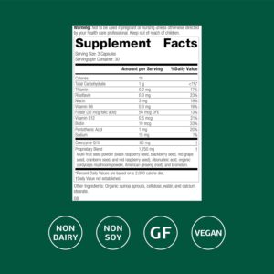 Standard Process B Vitality with Coq10 – Cellular Health Supplement with Biotin, Vitamin B12 & Folate – Vegan, Gluten-Free & Non-Dairy – 90 Capsules (30 Servings)