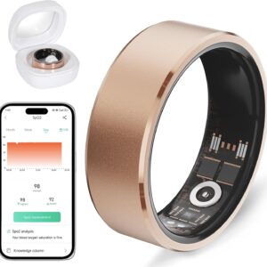 smart ring for women health rings smart ring blood pressure monitor fitness rings for women ring fitness tracker blood pressure ring for men fitness rings Waterproof for iPhone and Android rose gold 9