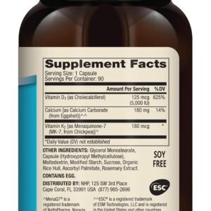 Dr. Mercola Calcium with Vitamins D3 & K2 – Supports Bone & Heart Health* – Calcium with Vitamins D3 & K2 – Eggshell-Derived – Non-GMO, Gluten-Free & Soy Free – 90 Capsules (90 Servings)