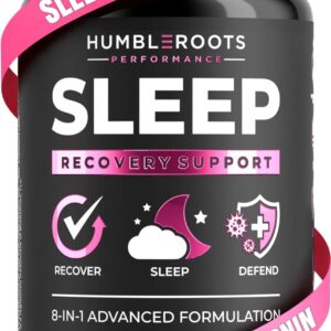 Extra Strength Sleep Aid for Adults with Extended Release MicroActive Melatonin, Ashwagandha, L-Theanine, & 5 Additional All-Natural Ingredients | Advanced Recovery Supplement (90 Capsules)