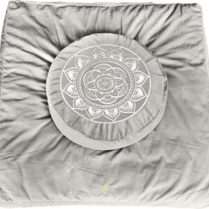 Florensi Meditation Cushion – Comfortable Floor Pillow – Traditional Tibetan Meditation Pillow with Beautiful Velvet Cover – Large Floor Cushion Seating for Adults – Premium Yoga Buckwheat Bolster