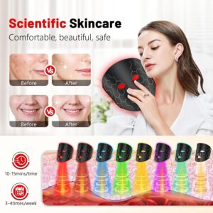Red Light Therapy for Face, 8 Modes LED Face Mask Light Therapy with 2600mAh Timer Remote, Red Light Therapy Mask at Home, 630nm & 850nm Infrared Light Therapy Mask for Anti-Aging.