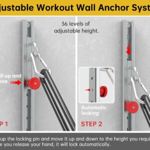 Carbon Steel Reinforced Version (2pcs) Resistance Band Wall Anchor With Automatic Locking Function， Wall Station Anchor For Resistance Bands,Resistance Band Wall Mount System ﻿