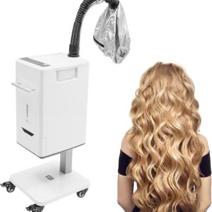 110V 500W Professional Hair Steamer Nano Hair Steamer Machine Color Processor Beauty Salon Vertical Nano HairSteamer with Wheels for Hair Care, Scalp Care, Perming