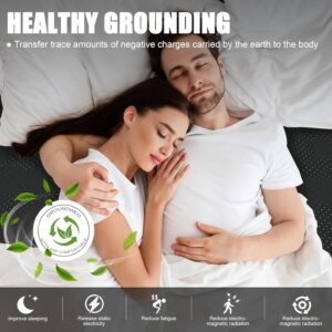 Grounding Mat for Bed California King, 72″x84″ Earthing Mat Grounding Pad for Better Sleep, Pain and Stress Relief, Conductive Carbon Fiber with Cord, Safe & Durable