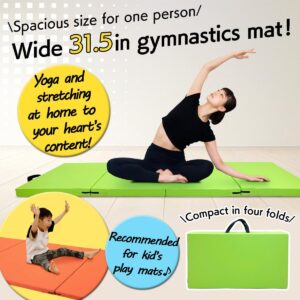 KaRaDaStyle Gymnastics Mat Folding Stretch Mats 71″x31″x2″ Exercise Muscle Training Children Play Horizontal Bar Mat Yoga Sports Soundproof Home Use