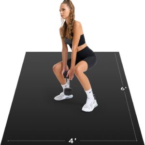 Extra Large Exercise Mat, 10’ x 6’/ 8’ x 6’/ 7’ x 5’/ 6’ x 4’- 7MM Thick Workout Mat for Home Gym, High-Density Gym Mat for Home Gym Floor, Non Slip Large Yoga Mat