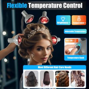 5 Heads Salon Infrared Lamp Infrared Heat Hair Color Processing Drying Hair Care for Beauty Salons, Studios, Families and Professional Salon