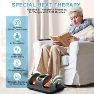 TISSCARE Shiatsu Foot Massager with Heat: FSA HSA Eligible Foot Massager for Neuropathy, Plantar Fasciitis and Pain Relief-Massage Feet/Leg/Calf/Ankle at Home/Office, Gifts for Women and Men(Gray)