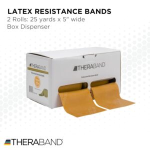 THERABAND Resistance Bands, Two 25 Yard Rolls Professional Latex Elastic Band For Upper Body, Lower Body, & Core Exercise, Physical Therapy, Pilates, At-Home Workouts, & Rehab, Gold, Max, Level 8