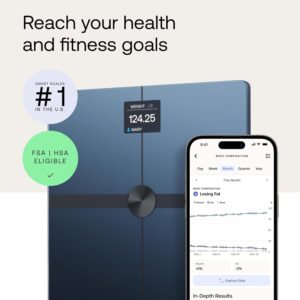 WITHINGS Body Smart – Accurate Scale for Body Weight and Fat Percentage, Body Composition Wi-Fi and Bluetooth Weight Scale, Baby Weight Scale, Smart Scale Apple Health Compatible, Bathroom Scale