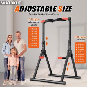 Power Tower Pull Up Dip Station Foldable, Pull Up Bar Station Adjustable, Multi-Function Home Gym, Strength Training Fitness Equipment, Triangular Design, for Home Outdoor