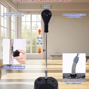 Punching Bag with Stand, Boxing Bag for Teens & Adults -Improves Speed, Reflexes and Endurance – Height Adjustable for Training, Boxing Equipment, Stress Relief and Fitness Speed Bag