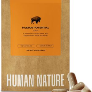 Human Nature Human Potential: Wild & Grass Fed Bison Organ Supplement with 150+ Nature-Made Nutrients for Energy, Vitality, Focus, & Immunity