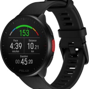 POLAR Pacer Ultra-Light GPS Fitness Tracker Smartwatch for Runners; S-L, for Men or Women, Black