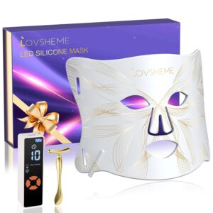 Red Light Therapy for Face, LED Face Mask Light Therapy, Red Light Therapy Mask for Acne, Wrinkles and Skin Rejuvenation, 320 LEDS, 3 Modes, 10-Min Auto Off, Eye Protection Included