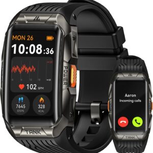 KOSPET Tank X2 Smart Watch Fitness Tracker, 24/7 Heart Rate, Blood Oxygen Monitor, Sleep Tracker, Blutooth Call, Stainless Steel Unibody, 1.64” AMOLED Always-on Display (Black)