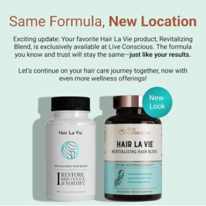 Live Conscious by Hair La Vie Revitalizing Blend Hair Vitamins with Biotin, Collagen and Saw Palmetto (2-Pack)
