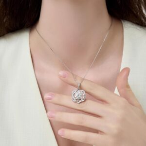 InfinityLove Heart Pendant Necklaces for Women, 2-5 Carat Moissanite Heart Necklace, Anniversary Birthday Christmas Valentine Engagements Mothers Day Jewelry for Wife Her Girlfriend Mom Daughter