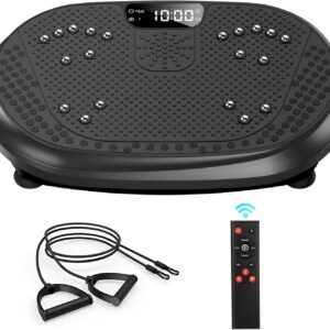 Vibration Plate Exercise Machine, Vibrating Fitness Platform for Lymphatic Drainage, 450 lbs Capacity Full Body Shaker Workout Equipment, Bluetooth Shaping Vibrate Plate, Board Sport for Home Exercise