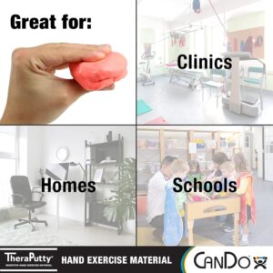 CanDo Theraputty Plus Hand Exercise Putty for Rehabilitation, Exercises, Hand Thearpy, Occupational Therapy, Hand Strengthening, Improve Motor Skills, Stress Relief 5-Pound Red Soft