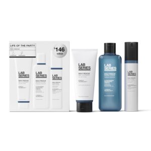Lab Series Daily Rescue Men’s Skincare Set – Essential Skin Care Routine Kit Includes Face Wash for Men – Hydrating Face Toner – Men’s Face Moisturizer Cream