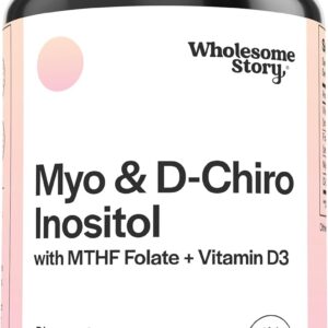 Myo-Inositol & D-Chiro Inositol Capsules with MTHF, Folate, Vitamin D | Support for Ovarian Function, Hormone Balance, & Homocysteine Levels | Fertility Supplements for Women | 360 Count 40:1 Ratio