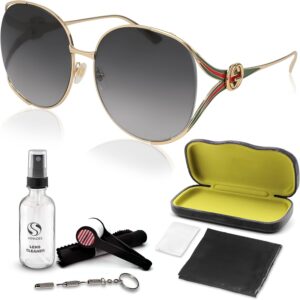 Gucci GG0225S Designer Sunglasses: Elegant Square Frame Eyewear with Premium eSHADES Kit – Epitome of Luxury and Style