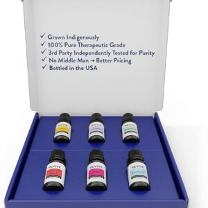 Basics Kit with Halo Diffuser by Revive Essential Oils – 100% Pure Therapeutic Grade, for Diffuser, Humidifier, Massage, Aromatherapy, Skin & Hair Care