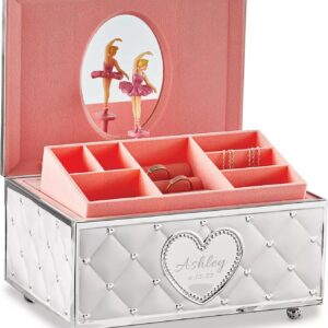Lenox Personalized Childhood Memories Ballerina Jewelry Box, Custom Engraved Musical Jewelry Organizer, My First Jewelry Box for Kids, Children, Little Girls