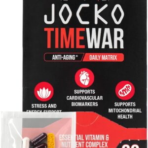 Jocko Fuel TIME WAR – Multivitamin for Men & Women. NAD Supplement for Healthy Aging, Heart, Bone, & Eye Health. Essential Vitamins and Minerals, Supports Stress Relief + Energy Levels – 30 Day Supply
