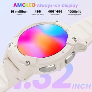 KOSPET Tank S2 Smart Watch for Women GPS, Pressure/Altitude/Compass, 5ATM Waterproof, 1.32″ AMOLED Display Fitness Tracker(Answer/Make Call), AI Voice Assistant, 24H Sleep/Hear Rate Monitor