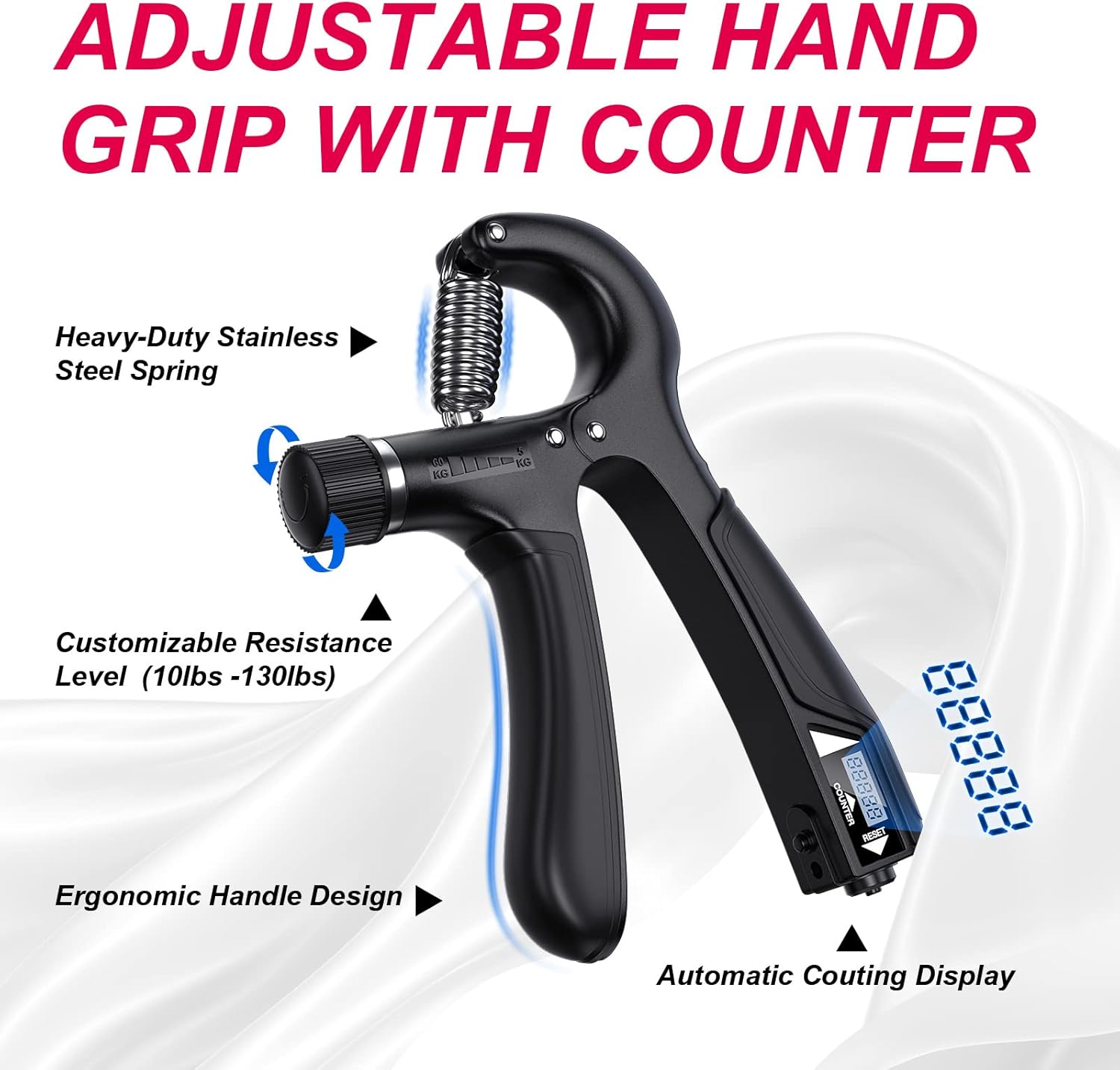 BOB AND BRAD C2 Pro Massage Gun and Hand Grip Strengthener Kit with Counter - Image 8