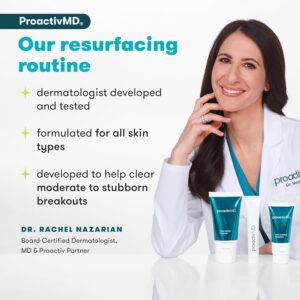 ProactivMD Adapalene Gel Acne Kit – with Adapalene Gel Acne Treatment, Green Tea Face Cleanser, and Moisturizer with Hyaluronic Acid- 90 Day Kit