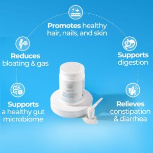 Happy Mammoth Complete Gut Repair Probiotic, Prebiotic, Fiber & Collagen Supplement for Gut Health, Digestion, Healthy Gut Microbiome, Reduces Constipation & Bloating 24 Servings, Vanilla Flavor