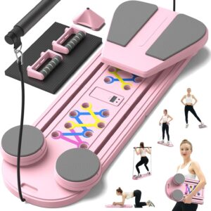 Pilates Board,Foldable Pilates Reformer Sets with Timer,Multifunctional Abdominal Pilates Board for Home Workout Equipment,Portable Ab Board Trainer Pilates Exercise Machine, Pilates Board for Women