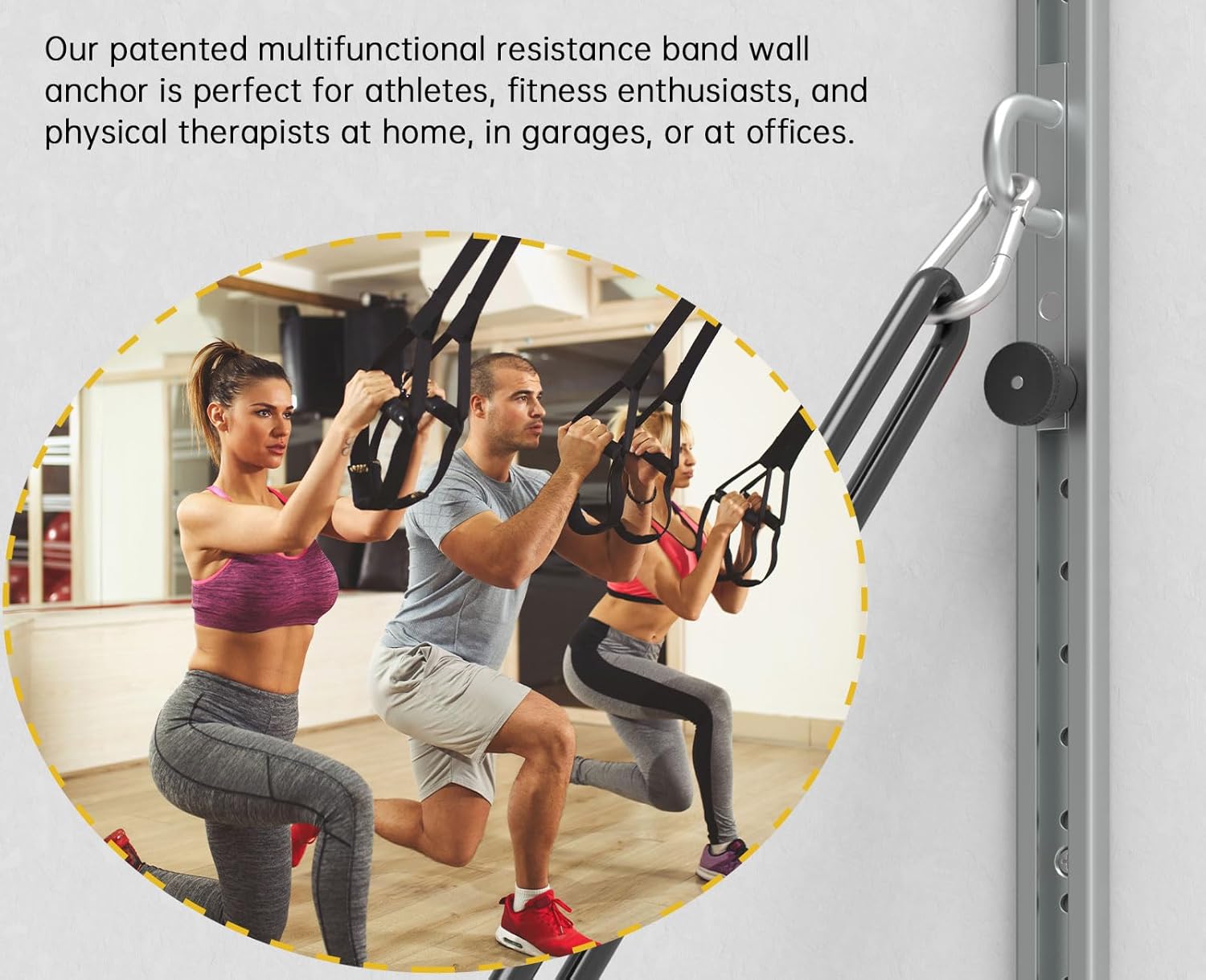 Professional 80" Adjustable Wall Anchor for Resistance Bands - Ultimate Home Gym Solution Wall-Mounted Anchor Fitness System - Image 5