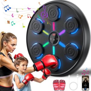 Upgrade and Larger,Music Boxing Machine with Boxing Gloves,2025 New Smart Bluetooth Music Boxing Machine,Wall-Mounted Exercise Equipment for Home,One Punch Boxing Game Machine for Kids and Adults