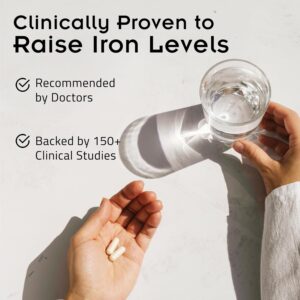 SiderAL Forte Iron Supplement Clinically Shown to Increase Iron Without Side Effects | Sucrosomial High Absorption Gentle Iron Pills for Women and Men | Vitamin C | Anemia & Energy Support | 30 Count