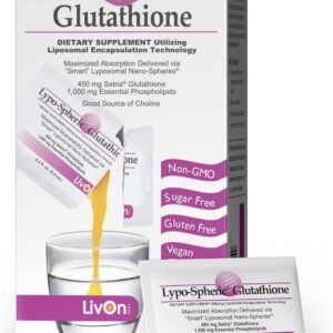 LivOn Laboratories Lypo-Spheric Glutathione – 30 Packets – 450 mg Glutathione Per Packet – Liposome Encapsulated for Maximum Bioavailability – Professionally Formulated – 100% Non-GMO