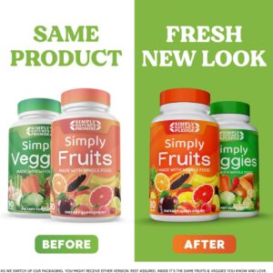 Simply Nature’s Pledge – Packed with 42 Different Fruits & Vegetables – 2-Month Supply – Made with Real, Non-GMO Whole Foods – Supports Energy & Overall Wellness – Soy-Free – 360 Capsules