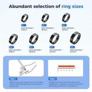 Smart Health Ring for Women Men Fitness Tracker with Heart Rate, Blood Pressure,Blood Oxygen,Step Counting, Sleep Monitoring,IP68 Waterproof for iPhone and Android, No Subscription Fee (Silver, 9)