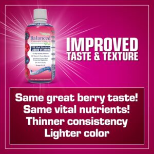 Balanced Essentials 2 Pack Natural Liquid Nutritional Supplement Vitamin 32 Ounces Very Berry S-BE32