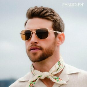 Randolph Eyewear Aviator Sunglasses for Men & Women – Non-Polarized & Polarized Lenses, 23k Gold UV Protection Sunglasses