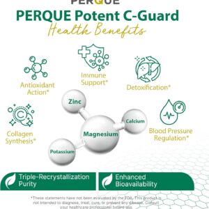PERQUE Buffered Vitamin C Ascorbate Powder – pH Balanced, Vegetarian, Allergen-Free Vitamin C Supplement – Fast-Acting Antioxidant Support -Effervescent Powder with Magnesium, Potassium & Zinc – 16 oz