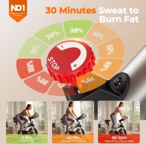 YOSUDA Exercise Bike, Brake Pad Stationary Bike for Home with Exclusive App, Magnetic Indoor Cycling Bike with 300 lb Weight Capacity, Low Noise, Tablet Holder and Fitness Courses for Weight Loss