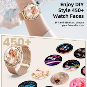 Hwagol Smart Watches for Women Android Phones iPhone Compatible(Bluetooth Call),1.39” Round Sports Watch Fitness Tracker Heart Rate/SpO2/Sleep Monitor,Pedometer
